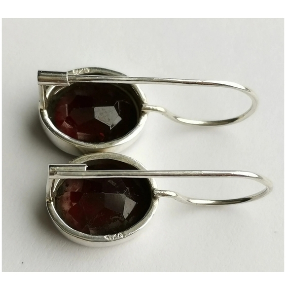 Sterling Silver Garnet drop earrings 🆕 - Picture 5 of 8